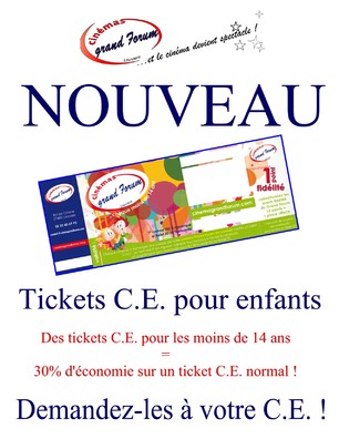 Ticket CE moins de 14 ans